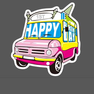 A906 - HAPPY 버스 로고 캐릭터 스티커 방수 리폼 DIY 노트북 폰케이스 스티커