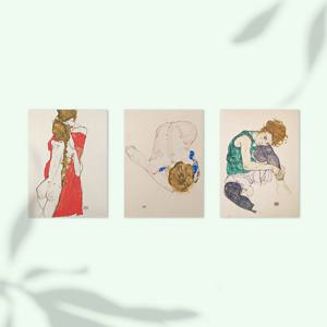 에곤쉴레_드로잉 시리즈 인테리어 분할 명화 그림 시리즈 캔버스 액자