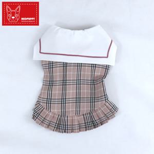 반려동물 옷 레블리 깅엄체크 세라원피스 2colors