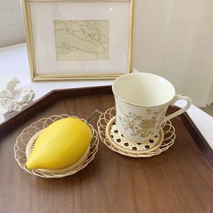 [1+1] 라탄 핸드메이드 컵 받침 플라워 써클