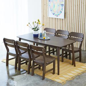 아슬란 다빈치 100% 고무나무 6인용 원목 식탁세트(의자6개포함)