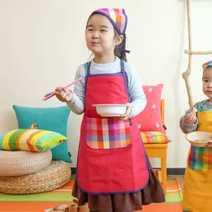 어린이 앞치마 두건 SET 오페라플럼 핑크
