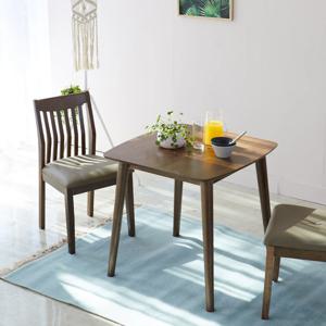 아슬란 제시 100% 고무나무 2인용 원목 식탁세트(의자2개포함)