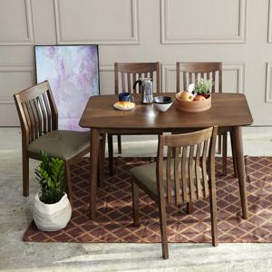 아슬란 제시 100% 고무나무 4인용 원목 식탁세트(의자4개포함)