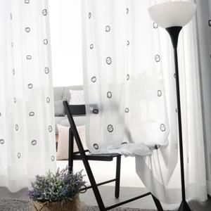 로렌 아기방 화이트 쉬폰커튼 키즈자수 속커튼 이음선없는 맞춤제작 아이방 나비주름 커튼