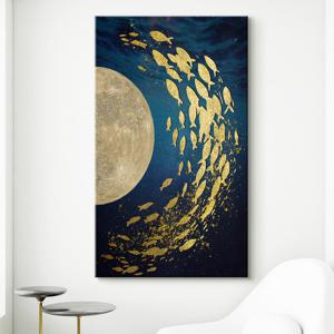 풍수 돈 들어오는 구어도 황금 잉어 물고기그림액자 - 13. 황금부자 달과 잉어떼_R