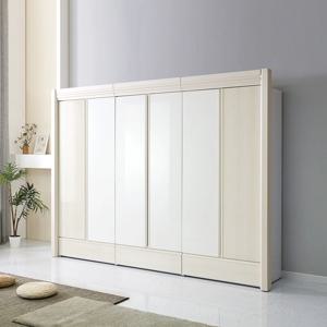 A103 하이그로시 아이보리투톤 10자 옷장