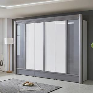 A107 하이그로시 리드 9자 옷장 그레이