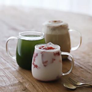 비라운드 카페 글라스 둥근 내열 유리 머그컵 300ml