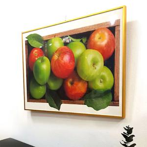 풍수 돈 들어오는 붉은 푸른 사과 과일 흰라인 그림 인테리어 액자
