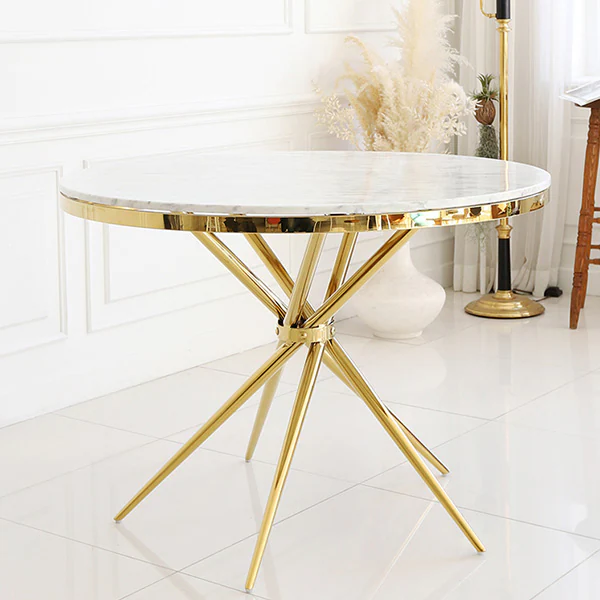 Arrow 4인용 이태리 천연 대리석 골드 원형 식탁 테이블 1100 CL104