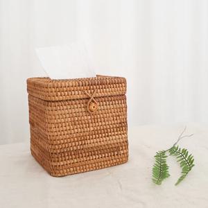 라탄 고리 사각형 휴지 화장지 케이스