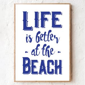 Life is better at the beach 홀리스터 해변 여유 낭만 텍스트 액자