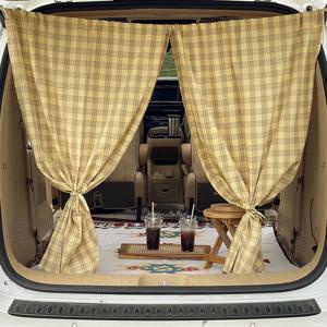 레트로 체크 캠핑 자동차 트렁크 차박 커튼 2colors