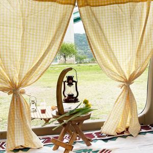 파스텔 체크 캠핑 자동차 트렁크 차박 커튼 3colors