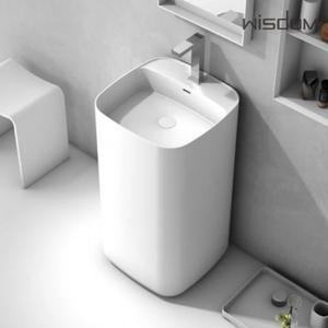 위즈덤 긴다리 스탠딩 일체형 세면기 세면대 WD-38558