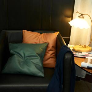 리드홈 북유럽 감성 가죽 무지 쇼파쿠션 솜포함 세트 45x45cm