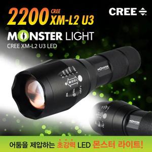 2200 XM-L2 U3 LED 줌 라이트
