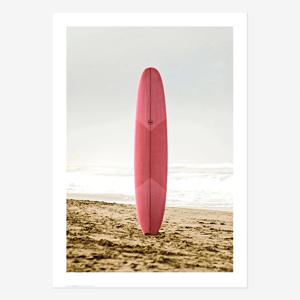 여름 바다 해변 풍경 포스터 vol.1_SB07(핑크 서핑보드)