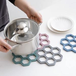파스텔 실리콘 육각냄비받침 4colors