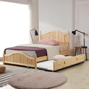 로렌(네추럴) 원목 슈퍼 이단 초등 학생 공주 어린이 침대 (매트 포함)