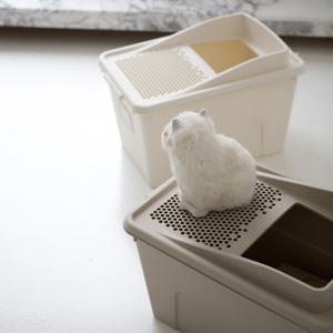 밀크 사막화방지 후드형 고양이 화장실 탑도어/모래튐방지 2colors