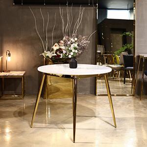 아리엘 4인용 이태리 천연 대리석 골드 인테리어 원형 식탁 테이블 CL175