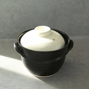 일본산 이중 뚜껑 뚝배기 돌솥(화이트)_2~3인용