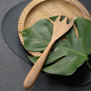 리유네 티크우드 샐러드 빅사이즈 서빙포크