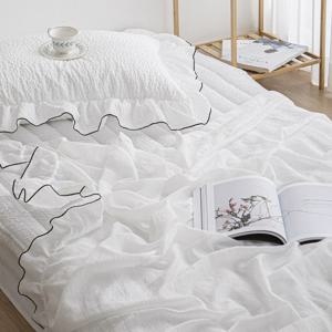스노우 시어서커 프릴 에이드 화이트 여름 홑이불(SS)