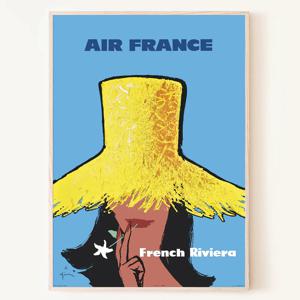 르네 그뤼오 Air France 에어 프랑스 레트로 빈티지 광고 포스터