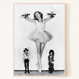 꼭두각시와 발레리나 빈티지 흑백사진 포스터 레트로 벽걸이 옛날 고전 거실 침실 서재 액자