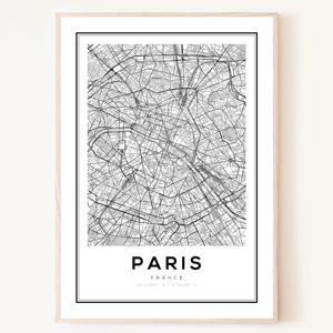 프랑스 Paris 파리 지도 맵 유럽 도시 포스터 프랑스 인테리어 소품 액자