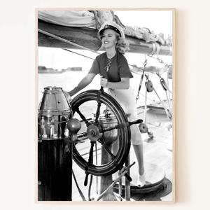 매력적인 항해사 빈티지 흑백사진 여름 바다 포스터 레트로 요트 벽걸이 거실 침실 액자