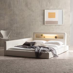 스너그온 PU 가죽 LED 저상형 패밀리침대 SS/Q (매트리스 선택)