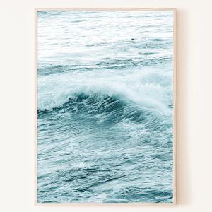 차가운 바다 푸른 물결의 풍경 파도 사진 그림 액자