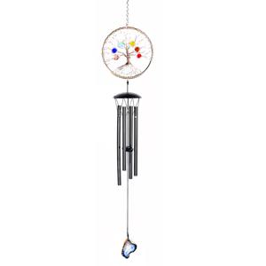 행운의 나무 마노 천연석 블루 풍경종