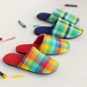 키즈 실내화 체크 2color