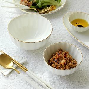 달빛구름 골드라인 골드림 주름 도자기 밥공기