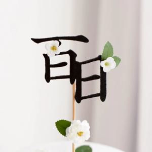 전통 백일 픽 (한자-꽃장식)