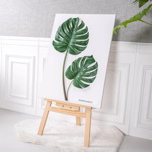 몬스테라 조화 캔버스 액자 이젤 그로우대형 set 95cm 인테리어 녹색식물 테이블 소품