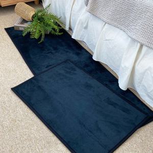 꼬모러그 톤즈 사계절 감성 발매트 욕실 주방 침실 러그 인테리어 매트 블랙 M+L 세트