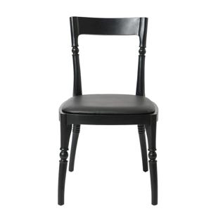 E401 마호가니원목 PU가죽  식탁의자