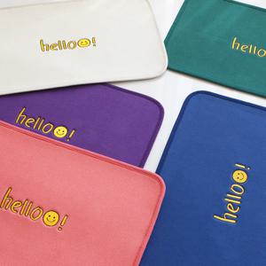 스마일 헬로우 자수 코튼 팝 발매트 5colors