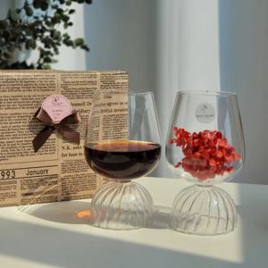 2p Set 프릴드레스 고블렛 글램와인잔 선물세트 590ml