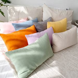 바이오워싱 무지 베개 쇼파 쿠션커버 직사각 30x50cm