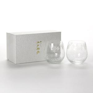 [해외] 일본 명품 유리 공예 투명 유리 포도 넝쿨 무늬 와인잔 유리잔 2개 세트