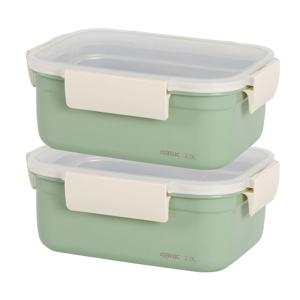 프라임락 민트 컬러 스텐 밀폐용기 직사각 7호 2.0L 2P