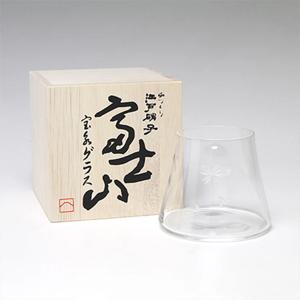 [해외] 일본 명품 유리 공예 투명 유리 후지산 벚꽃 무늬 물잔 유리잔 2종 택1