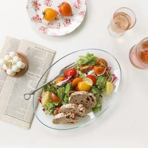 글라스 오발 플레이트 / 글라스 타원 접시 대 홈파티 크리스마스 플레이팅